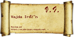 Vajda Irén névjegykártya
